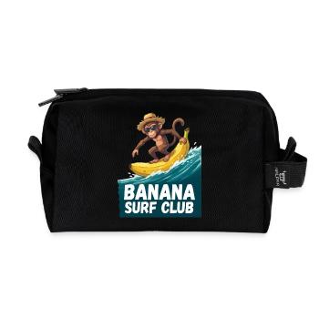 Bananen-Surfclub-Affe - Recycelte Kulturtasche - Schwarz - Vorne