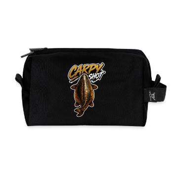 Carpyshot Golden Carp – Premium-Angeldesign - Recycelte Kulturtasche - Schwarz - Vorne