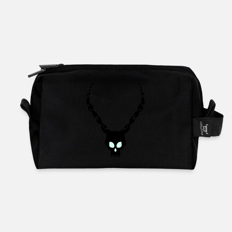 skull with horns v1 (© alteerian) - Recycelte Kulturtasche - Schwarz