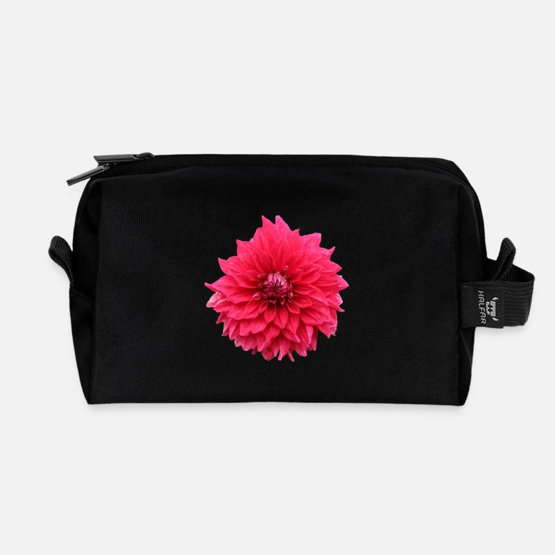 Blume rot rote Blume Blumen rot rote Blumen - Recycelte Kulturtasche - Schwarz