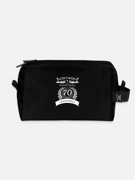 Gifts for the 70th birthday Vintage Premium - Recycled Toiletry Zip Bag - black