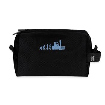 Evolution of a forklift driver - Recycled Toiletry Zip Bag - black - Front