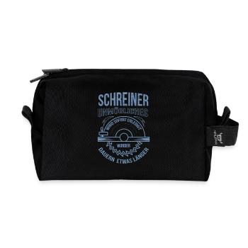 Schreiner Unmögliches wird sofort erledigt - Recycelte Kulturtasche - Schwarz - Vorne
