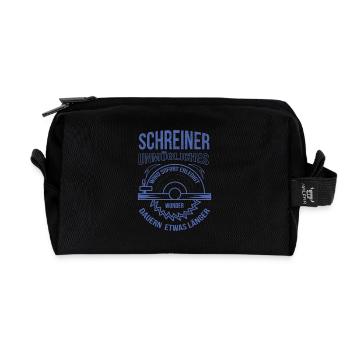 Schreiner Unmögliches wird sofort erledigt - Recycelte Kulturtasche - Schwarz - Vorne