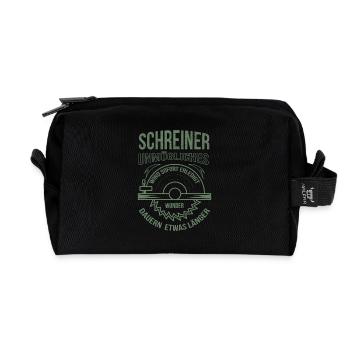 Schreiner Unmögliches wird sofort erledigt - Recycelte Kulturtasche - Schwarz - Vorne