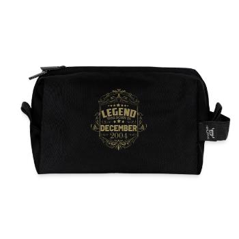 Une légende est née en décembre 2004 - Trousse de toilette en tissu recyclé - noir - Devant