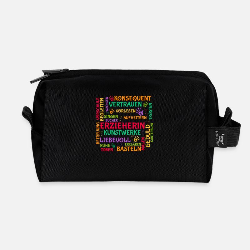 Erzieherin Brainstorming Shirt - Recycelte Kulturtasche - Schwarz