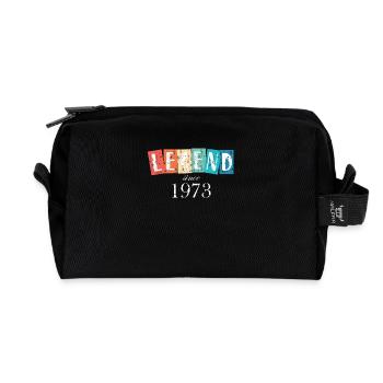 Birthday a legend was born in 1973 - Recycled Toiletry Zip Bag - black - Front