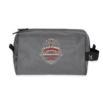 February 1983 Birthday Sayings - Recycled Toiletry Zip Bag - anthracite - Front