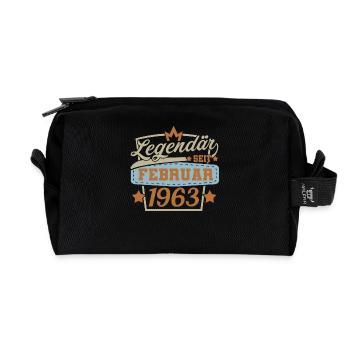 februar 1963 geburtstag retro - Recycelte Kulturtasche - Schwarz - Vorne