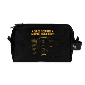 Cyber Security Solving Flowchart - Recycled Toiletry Zip Bag - black - Front