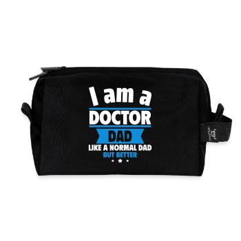 Papa Docteur : Cadeau pour la fête des pères - Trousse de toilette en tissu recyclé - noir - Devant