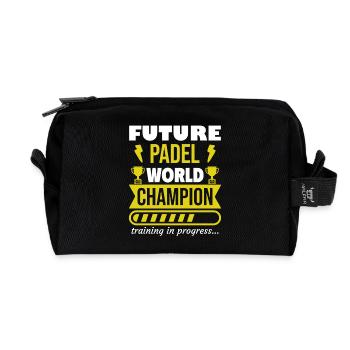 Future Padel World Champion, Sport, Gift - Recycled Toiletry Zip Bag - black - Front
