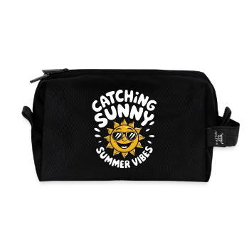 Sunny Summer Moments Vibes Sommer Sonne - Recycelte Kulturtasche - Schwarz - Vorne