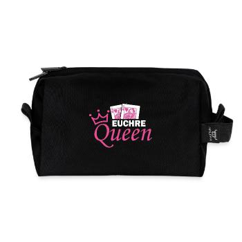 Conception de jeux de cartes Euchre Queen - Trousse de toilette en tissu recyclé - noir - Devant