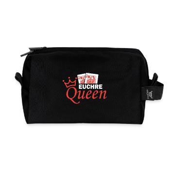 Conception de jeux de cartes Euchre Queen - Trousse de toilette en tissu recyclé - noir - Devant