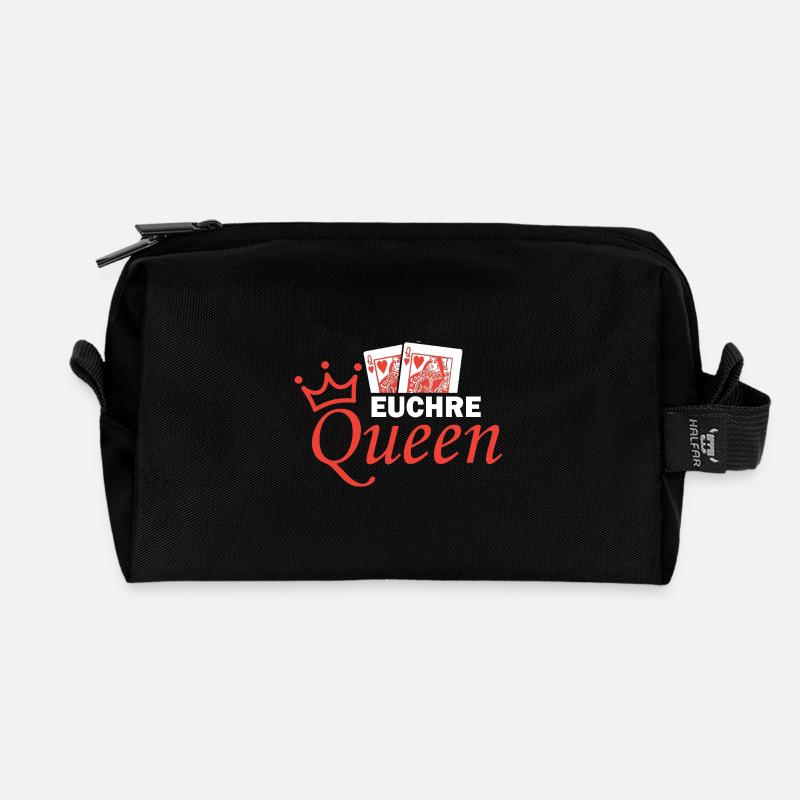Euchre Queen Kartenspiel Design - Recycelte Kulturtasche - Schwarz