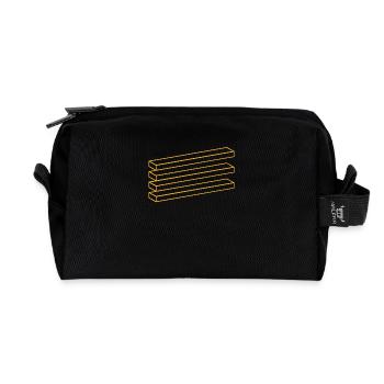 Optische Täuschung Geometrie Bretter - Recycelte Kulturtasche - Schwarz - Vorne