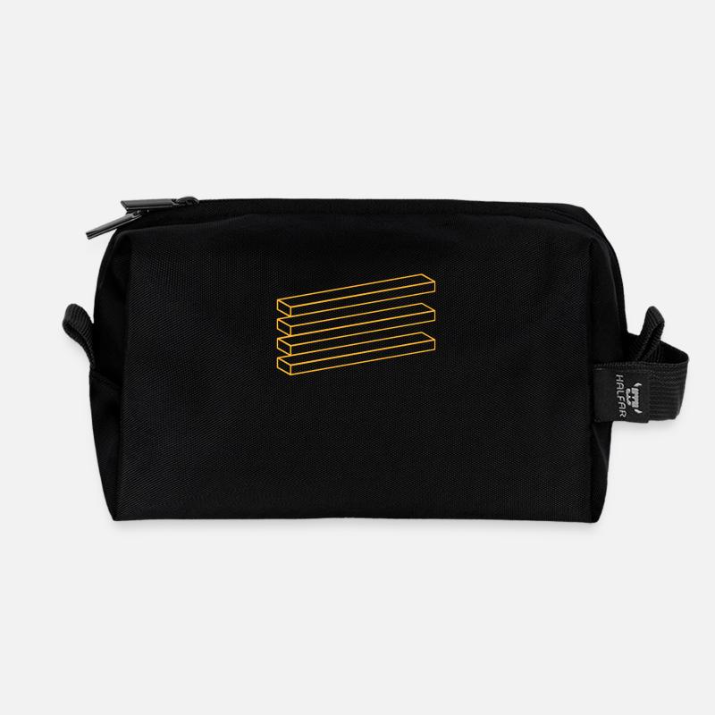 Optische Täuschung Geometrie Bretter - Recycelte Kulturtasche - Schwarz