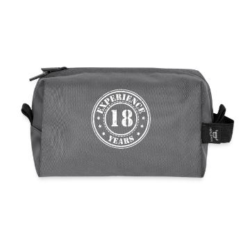 18 years of experience - Recycled Toiletry Zip Bag - anthracite - Front