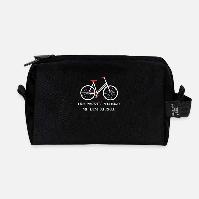 Eine echte Prinzessin kommt mit dem Fahrrad - Recycelte Kulturtasche - Schwarz