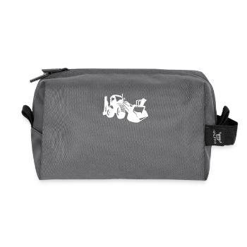 Excavator driver Wheel loader Excavator - Recycled Toiletry Zip Bag - anthracite - Front