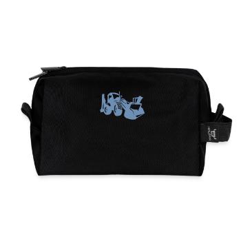 Excavator driver Wheel loader Excavator - Recycled Toiletry Zip Bag - black - Front