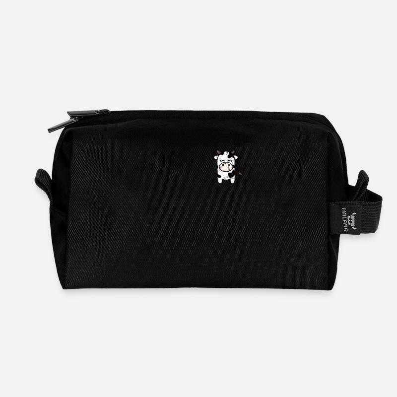 süße Kuh minimalistisch pocket design - Recycelte Kulturtasche - Schwarz