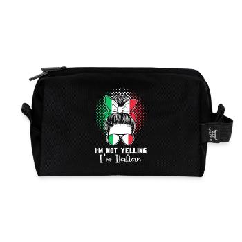 Italian Italy Funny Saying Gift Idea - Recycled Toiletry Zip Bag - black - Front