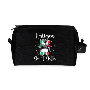 Italian Italian Gift Idea Humor - Recycled Toiletry Zip Bag - black - Front