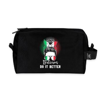 Italian Italian Gift Idea Humor - Recycled Toiletry Zip Bag - black - Front