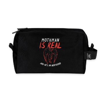 Mothman Love for Cryptid Fans - Recycled Toiletry Zip Bag - black - Front