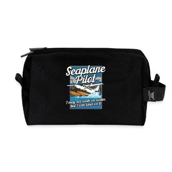 Wasserflugzeug Humor Für Piloten - Recycelte Kulturtasche - Schwarz - Vorne