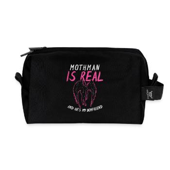 Mothman Love for Cryptid Fans - Recycled Toiletry Zip Bag - black - Front