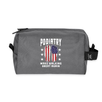 Make Walking Great Again Podiatry Humor - Recycled Toiletry Zip Bag - anthracite - Front