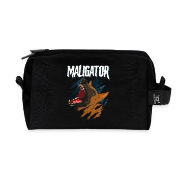 Maligator Hundetrainer Malinois Design - Recycelte Kulturtasche - Schwarz - Vorne