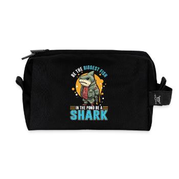 Biggest Fish in the Pond - Be a Shark - Recycled Toiletry Zip Bag - black - Front