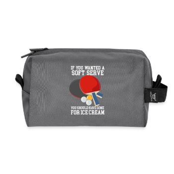 Blague sur le tennis de table soft serve - Trousse de toilette en tissu recyclé - anthracite - Devant