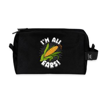 Je suis un amateur de maïs tout épi - Trousse de toilette en tissu recyclé - noir - Devant