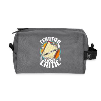 Certified Restaurant Reviewer Restaurant Tester - Recycled Toiletry Zip Bag - anthracite - Front
