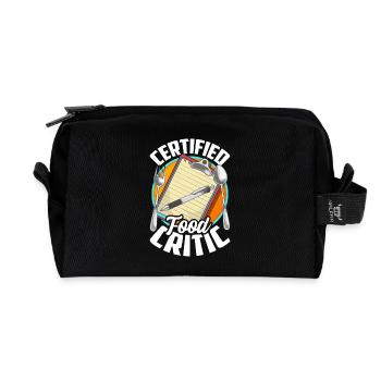 Certified Restaurant Reviewer Restaurant Tester - Recycled Toiletry Zip Bag - black - Front