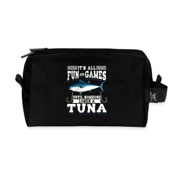 Humour au thon pour les pêcheurs en haute mer - Trousse de toilette en tissu recyclé - noir - Devant