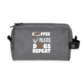 Pilates Café Chien Amour Lifestyle Design - Trousse de toilette en tissu recyclé - anthracite - Devant