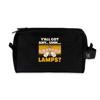 Y'all Got Any Lamps Entomologist Moth Saying - Recycled Toiletry Zip Bag - black - Front