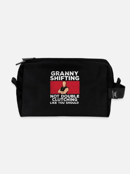 Granny Shifting – Schaltwagen Liebhaber - Recycelte Kulturtasche - Schwarz