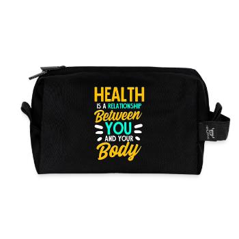 Mentale Stärke - Health & Body Beziehung - Recycelte Kulturtasche - Schwarz - Vorne
