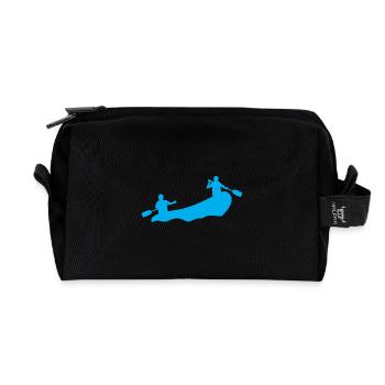 Rafting Silhouette Wildwasser Schlauchboot Fluss - Recycelte Kulturtasche - Schwarz - Vorne