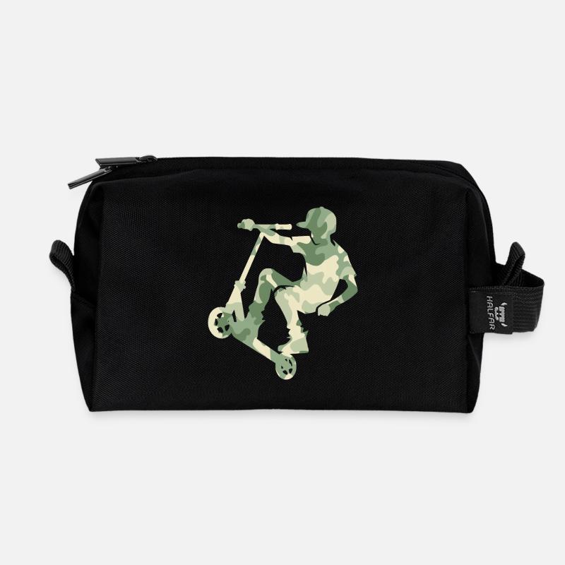 Camouflage Rider Scooter Teens - Recycelte Kulturtasche - Schwarz
