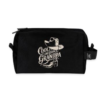 Cooler Line Dance Country Opa - Recycelte Kulturtasche - Schwarz - Vorne