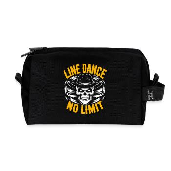 Line Dance Skull with Stetson and Boots and Lasso - Recycled Toiletry Zip Bag - black - Front